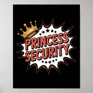 Poster Princesa Segurança - Pai de Aniversário do Retrato