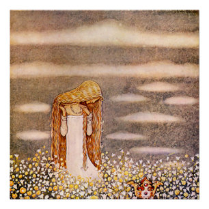 Pôster “Princesa Tuvstarr” Aquarela de John Bauer