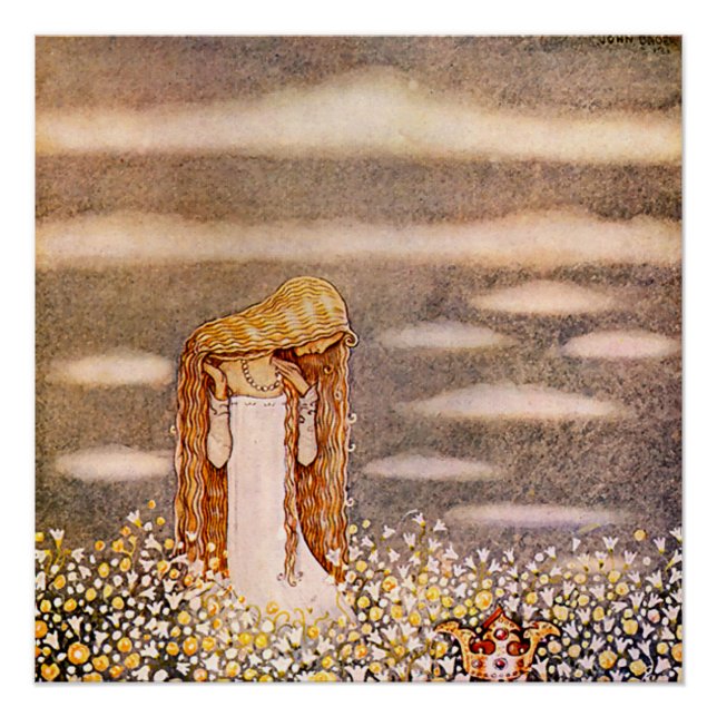 Pôster “Princesa Tuvstarr” Aquarela de John Bauer (Frente)