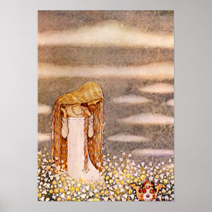 Poster “Princesa Tuvstarr” Aquarela de John Bauer
