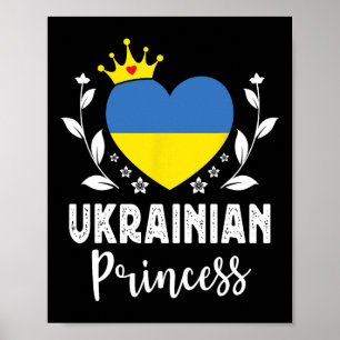 Poster Princesa Ucraniana Bandeira da Ucrânia Orgulhosa M