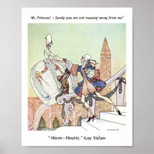 Poster Princesa voadora e príncipe chocado Kay Nielsen