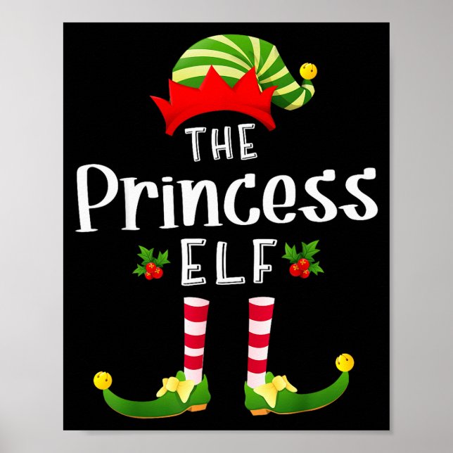 Poster Princess Christmas Elf Matching Pajama X-mas Party (Frente)