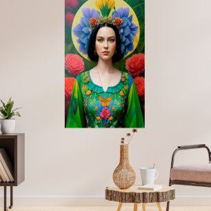 Poster Princess in green floral dress
