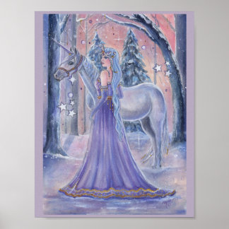 Poster Princess Lumi with Unicorn art By Renee Lavoie