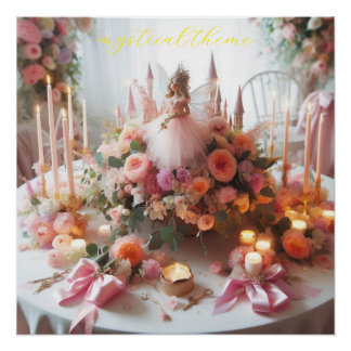 Pôster princess party, mystical theme