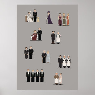 Poster Principais caracteres da arte de downton Abbey Pix