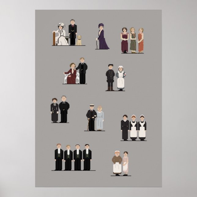 Poster Principais caracteres da arte de downton Abbey Pix (Frente)