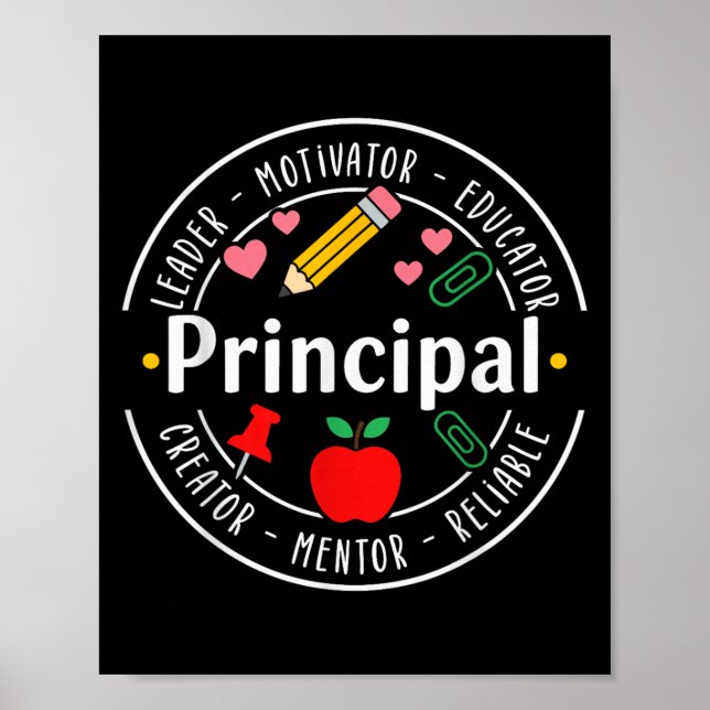 Poster Principal Leader Motivator First Day Back To Schoo (Frente)