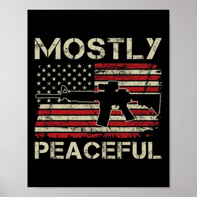 Poster Principalmente Pacífico - 2ª Emenda Pró Armas Ar15 (Frente)