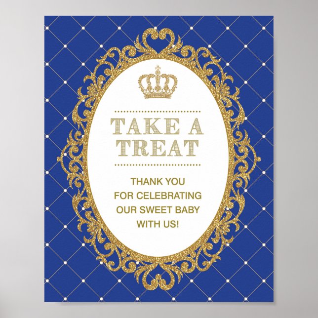 Poster Príncipe Chá de fraldas Favorece Decoração de Sina (Frente)