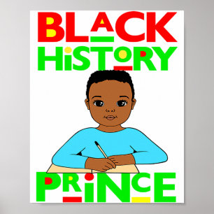 Poster Príncipe da História Negra Menino Melanina Filho B
