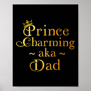 Poster Príncipe Encantado Pai Camisa Coroa Pais de Aniver
