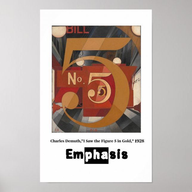 Poster Princípios da Arte - Ênfase, Charles Demuth (Frente)