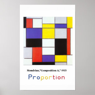 Poster Princípios da Arte - Proporção, Mondrian