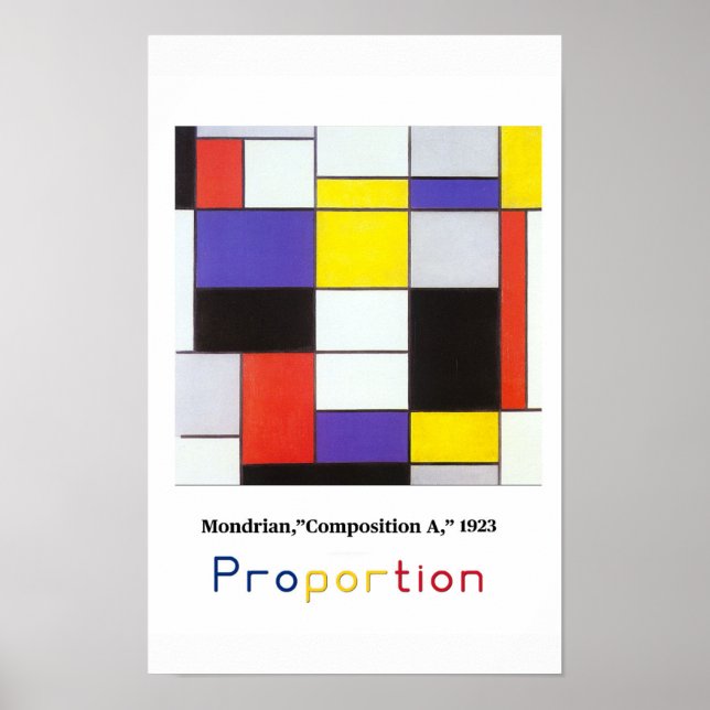 Poster Princípios da Arte - Proporção, Mondrian (Frente)