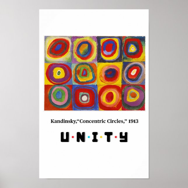 Poster Princípios da Arte - Unidade, Kandinsky (Frente)