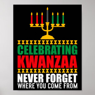 Poster Princípios do Natal de Kwanza Feliz Afro-Americano