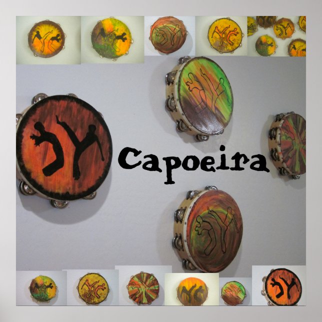 poster print capoeira tambourine pandeiro axe (Frente)
