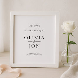 Poster Printable Black and White Wedding Welcome Sign