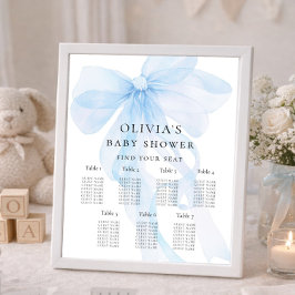 Poster Printable Blue Bow Baby Shower Seating Chart