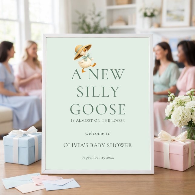 Poster Printable Silly Goose Welcome to Baby Shower (Criador carregado)