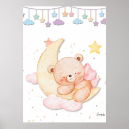 Poster Printable Sleeping Teddy Bear Wall Art 