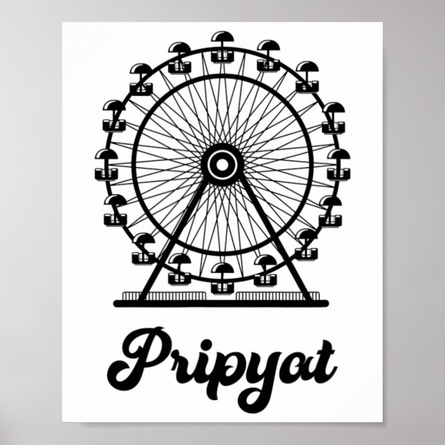 Poster Pripyat Ukraine With Ferris Wheel  (Frente)