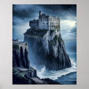 Poster Prisão Abandonada na Pintura Digital Cliff