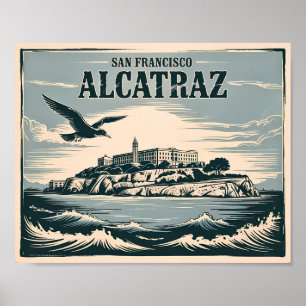 Poster Prisão da Ilha de Alcatraz Viagens San Francisco R