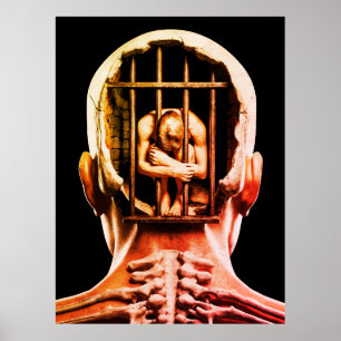 Poster Prisão da Mente – Arte de Parede Conceitual Surrea