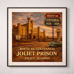Poster Prisão de Joliet Rota 66 Chicago