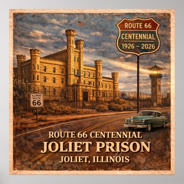 Poster Prisão de Joliet Rota 66 Chicago (Frente)