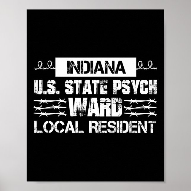 Poster Prisão Estadual de Indiana dos EUA Psych Ward Coun (Frente)