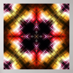 Poster Prisma Ardente Abstrato com Brilho Radiante Vermel