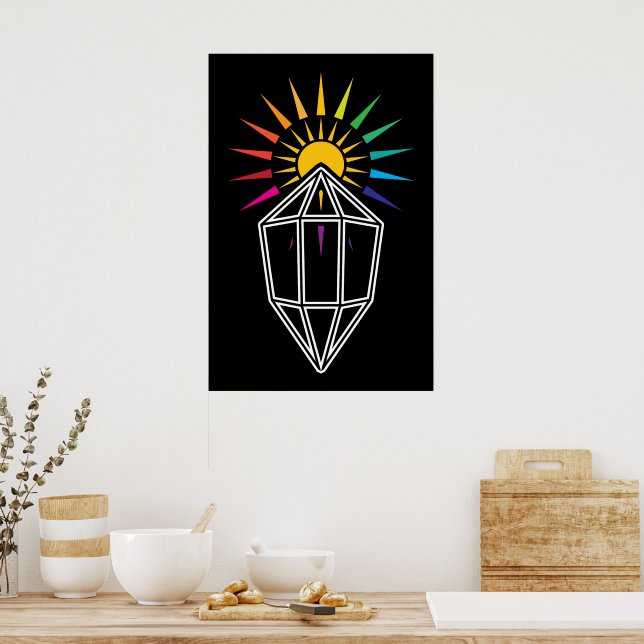 Poster prisma capturasol de cristal geométrico (Cozinha)