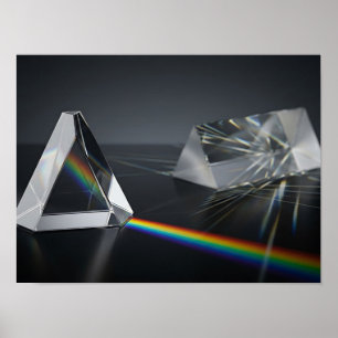 Poster Prismas de Cristal Triangulares Arte de Parede Luz