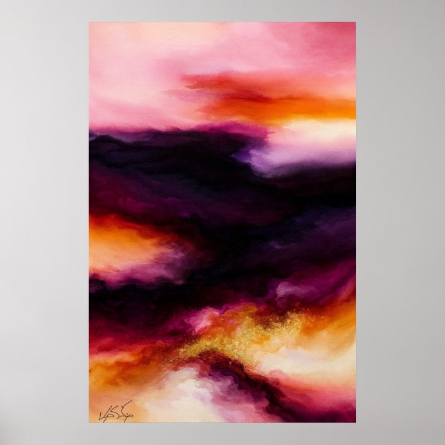 Poster Prismatic Storm Fiery Abstract (Frente)