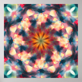 Poster Prismático Caleidoscópico Psicodélico Mandala