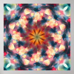Poster Prismático Caleidoscópico Psicodélico Mandala
