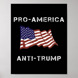 Poster Pró-América Anti-Trump Bandeira Americana dos EUA 