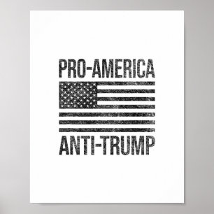 Poster Pró-América Anti-Trump Bandeira Americana Patriot
