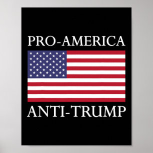 Poster Pró-América Anti-Trump - Bandeira dos EUA Resistir