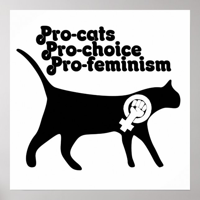 Pôster Pro Cats pro Choice pró Feminismo (Frente)