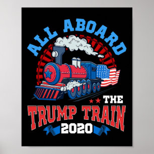 Poster Pró Donald Trump Americano Todos a Bordo O Tra Tru