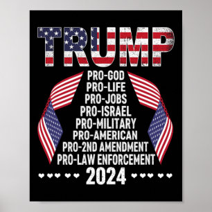 Poster Pro God Pro Life Pro Jobs Pro Israel Pro Militar