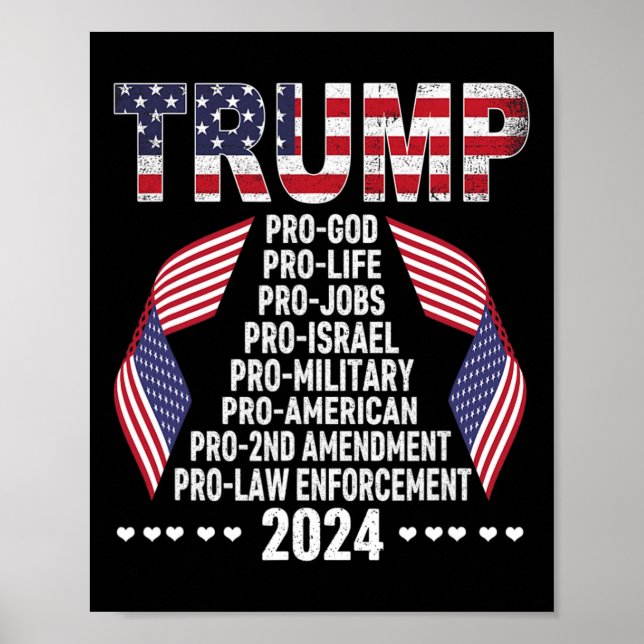 Poster Pro God Pro Life Pro Jobs Pro Israel Pro Militar (Frente)