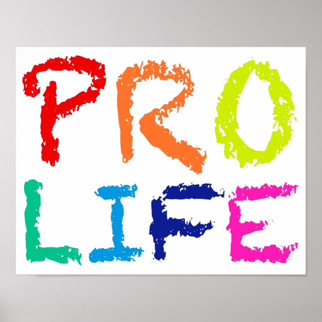 PÔSTER "PRO LIFE" (EM CRAYONS DE CAIXA-CHUVA) (Frente)