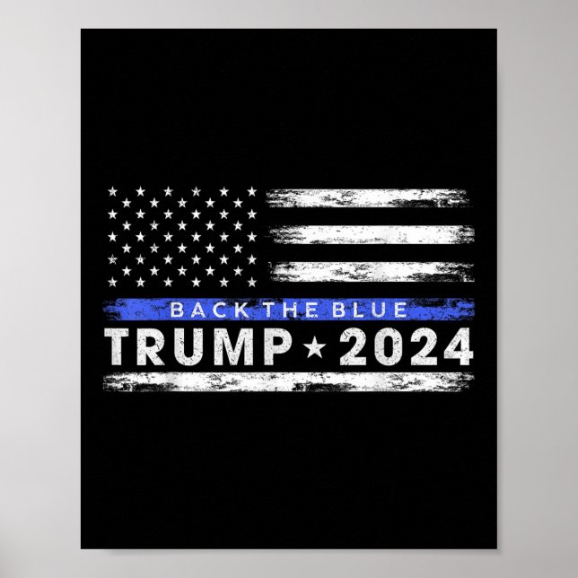 Poster Pro Trump 2024 Devolve A Linha Azul-Fino (Frente)