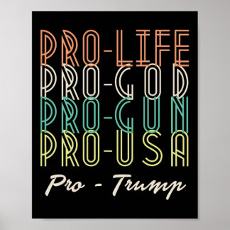 Poster Pro Trump Life God Guns Republican